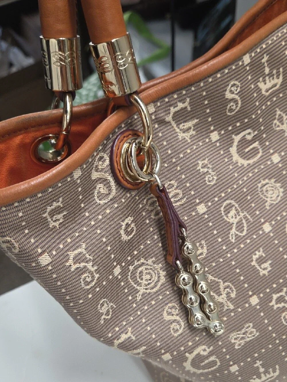 Lancel Daligramme Taupe Patterned Tote with Leather Trim Salvador Dali 2012 - Picture 7 of 16